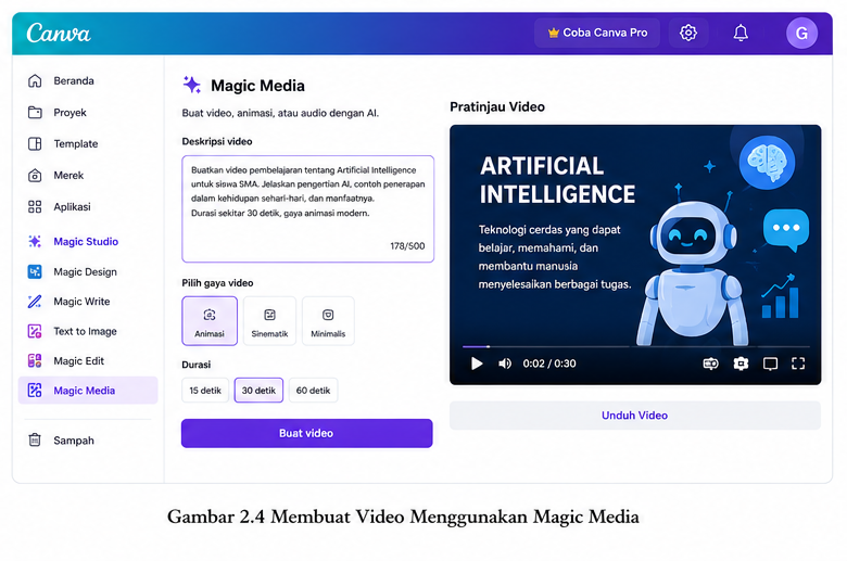 Membuat Video Menggunakan Magic Media