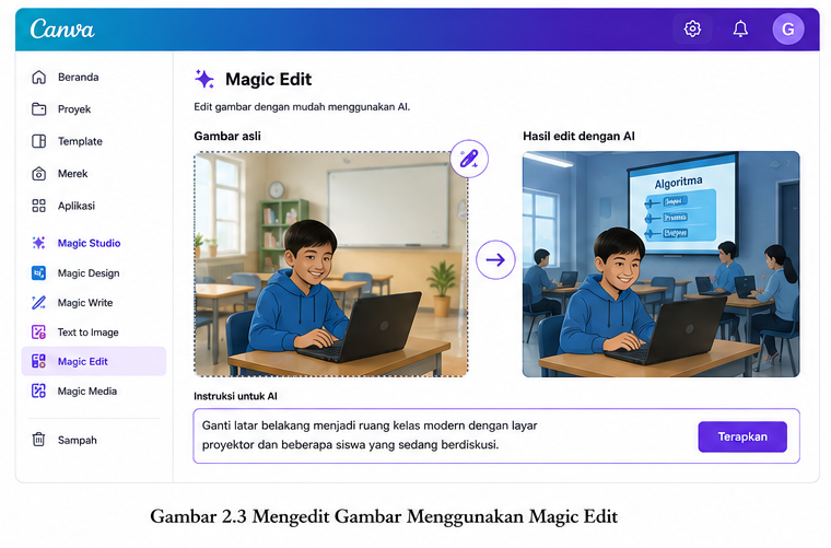 Mengedit Gambar Menggunakan Magic Edit