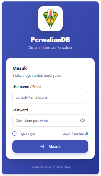 Login Aplikasi Perwalian Siswa Android PerwalianDB