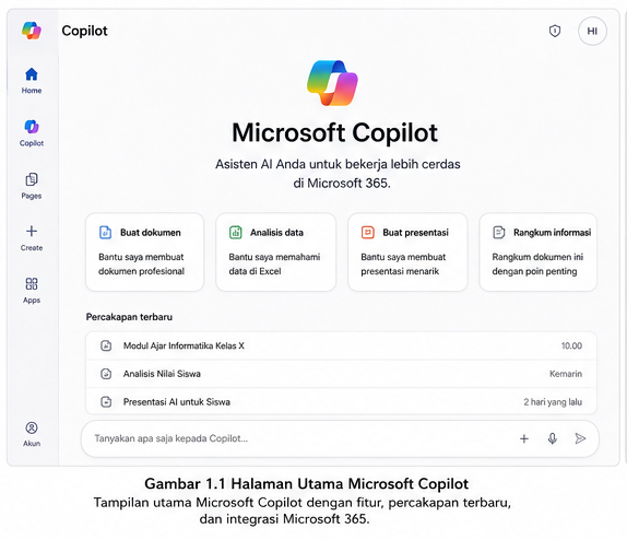 Microsoft Copilot untuk Guru halaman utama